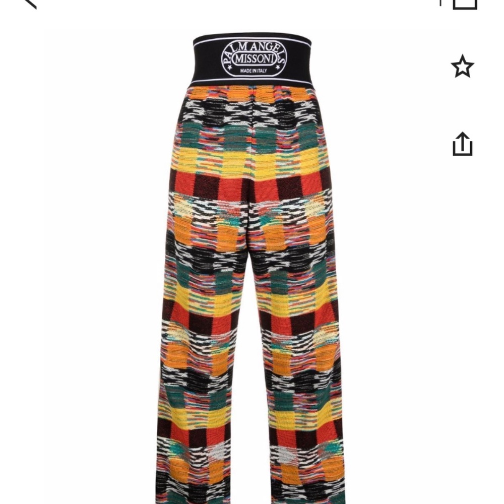 Palm Angles X Missoni side stripe knitted trousers